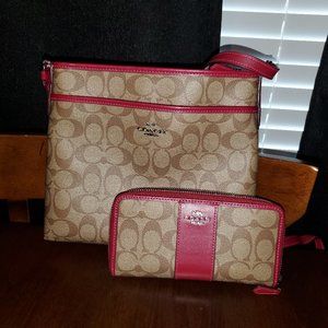 Kitt Messenger Crossbody w/ Signature  & Accordion Zip Wallet